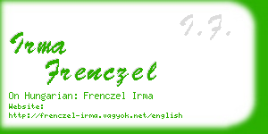 irma frenczel business card